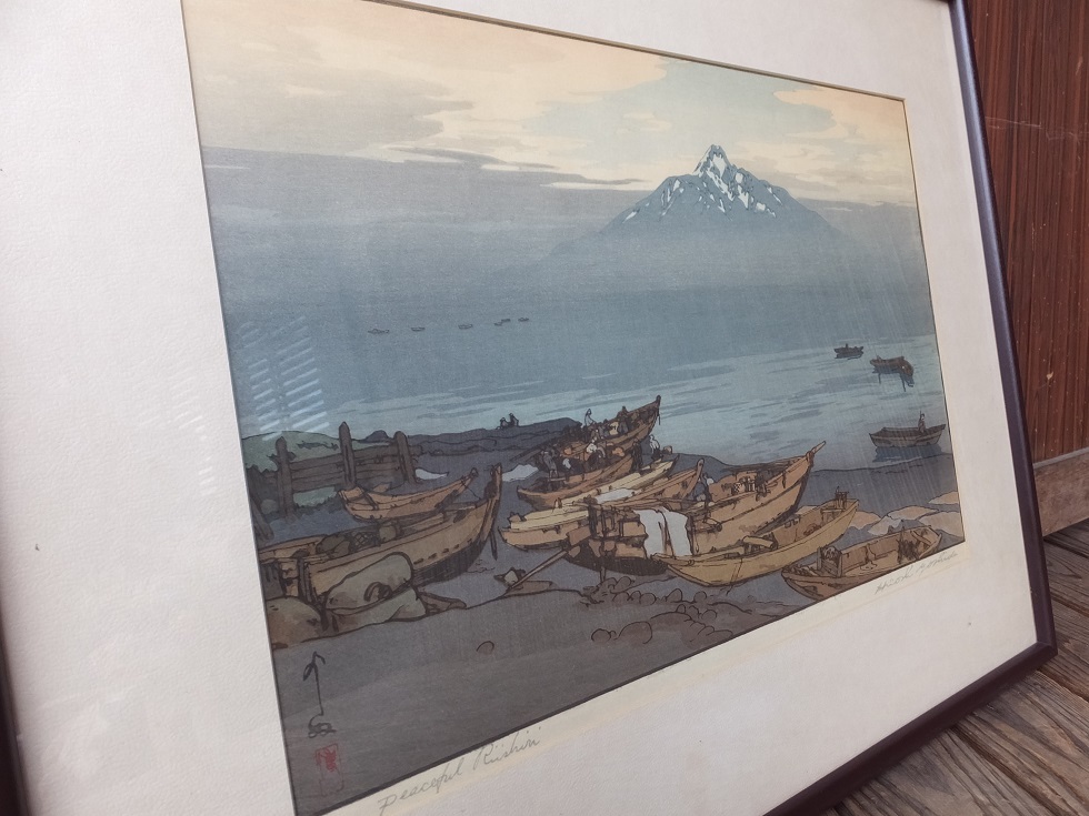 Yahoo!オークション - 珍しい版画家・吉田博画「北海波静 利尻山」彩色
