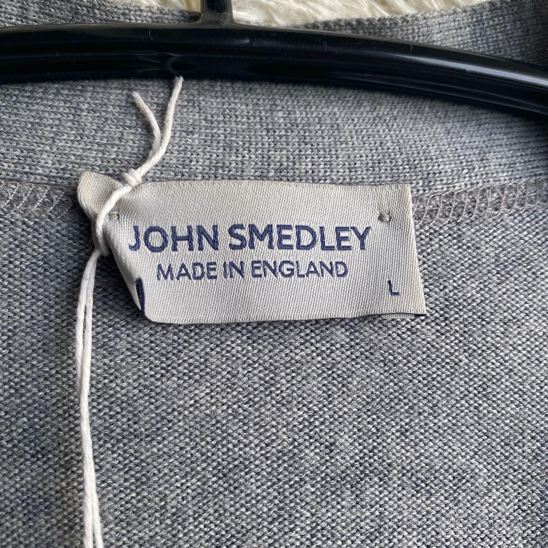 【日本別注】 JOHN SMEDLEY 24G A4590 カーディガン グレー