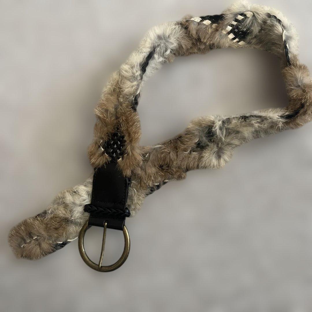 週末価格&クーポンと合わせてお得 レアgoaラビットファーベルト goa（ゴア）の「ラビットファーベルト（ベルト）」 - WEAR