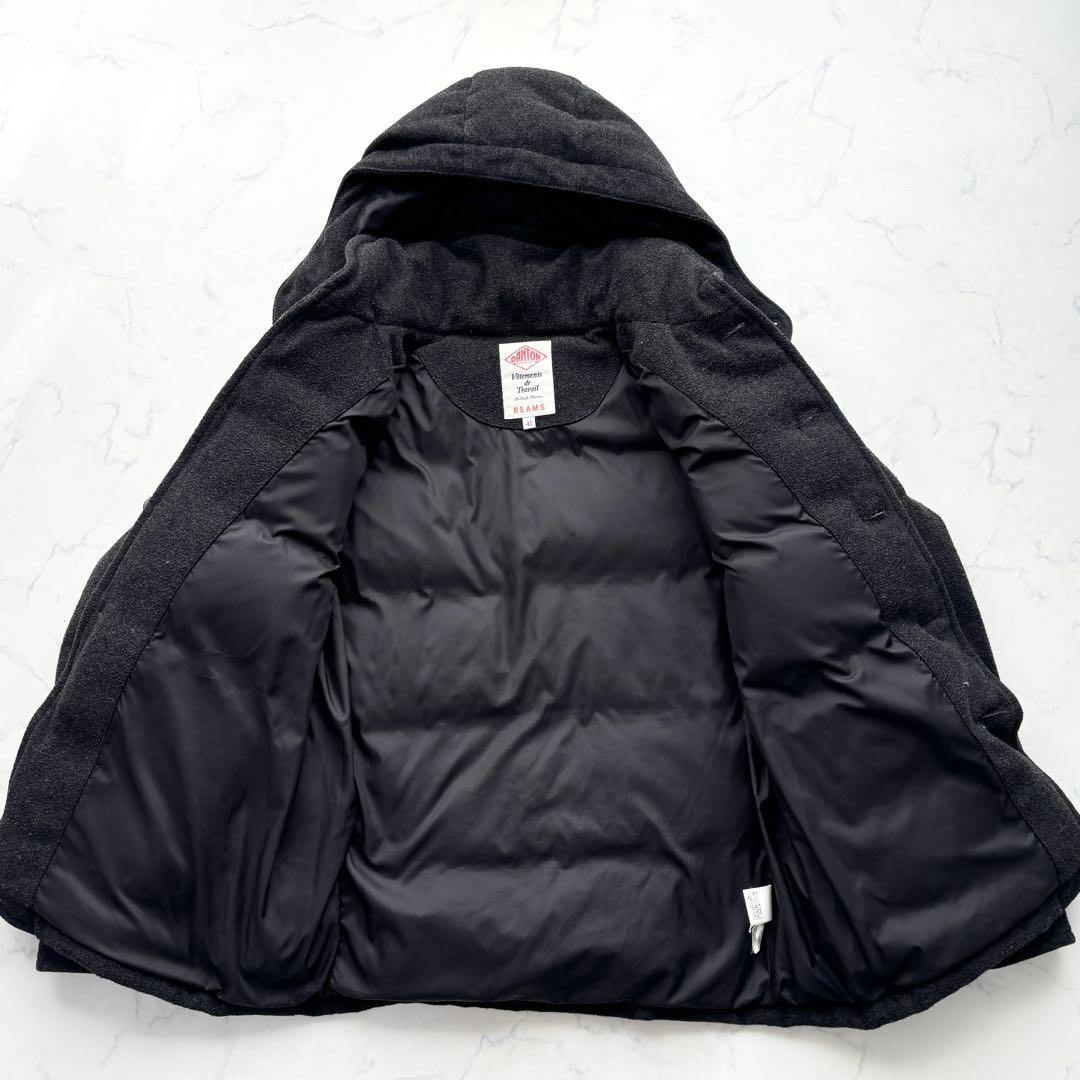 ダントン ビームス別注 ウールモッサ ダウンジャケット くるみ 黒