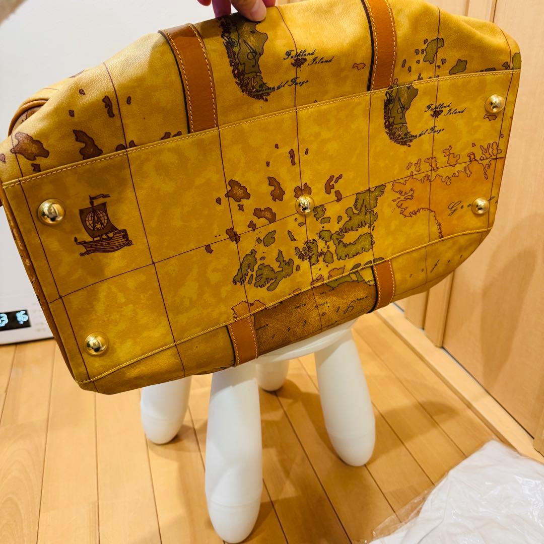 PRIMA CLASSE 地図柄 レザー ボストンバッグ 大容量 旅行