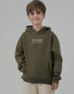 Kids Olive Green Pullover Hoodie