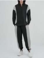 Men’s Black & Grey Tracksuit Athletic Streetwear Set