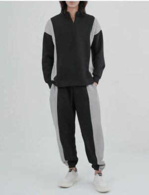 Men’s Black & Grey Tracksuit Athletic Streetwear Set