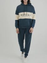 Men’s Navy & Beige Color Block Tracksuit