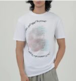 White Graphic Print T-Shirt Modern Casual Tee